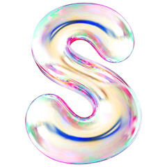 Glass Letter S Bubble - 3d Aphabet Font