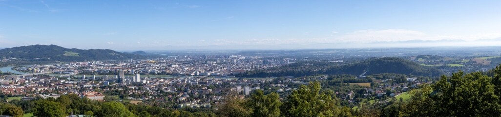 Fototapeta na wymiar Overview about the City of Linz