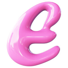Pink Letter E Bubble - 3d Aphabet Font