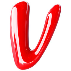 Red Letter V Bubble - 3d Aphabet Font