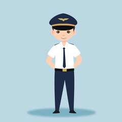 Pilot Officer cartoon character with Uniform