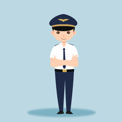 Pilot Officer cartoon character with Uniform
