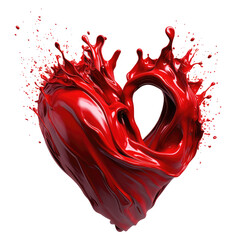 Transparent fluid heart with splash clipart, Valentine's Design