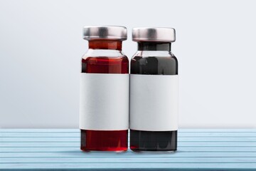 A single vial of injection on clinic desk