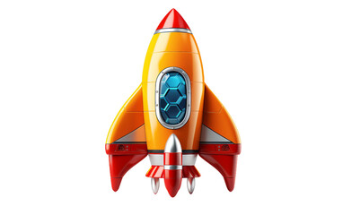 Mini Rocket Isolated on a Transparent Background PNG.