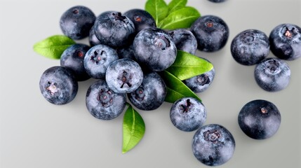 Tasty fresh ripe blueberries on the desk
