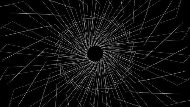 2d animation geometry abstract figure white lines. motion