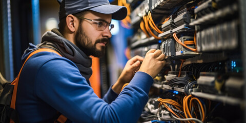 Obraz premium Wired for Success: Portrait of a Communication Equipment Mechanic