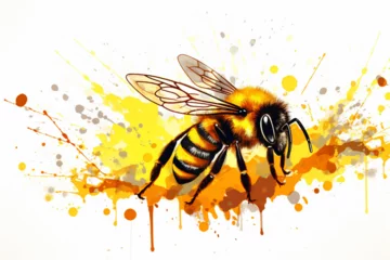 Fotobehang watercolor style design, design of a bee © imur