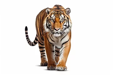 Foto op Aluminium Tiger isolated on white background  © Damnino