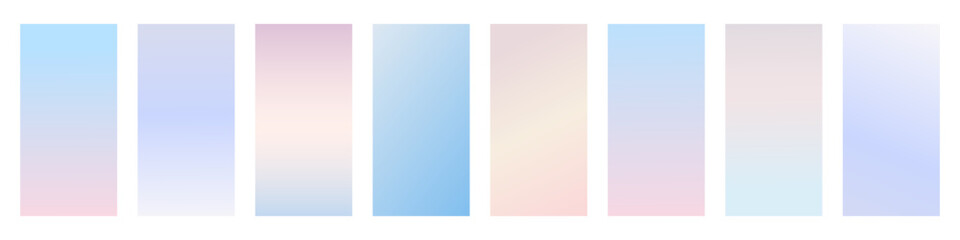 Fototapeta premium Winter pastel colored. Simple soft background set