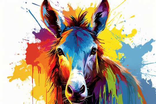 watercolor style design, design of a horse