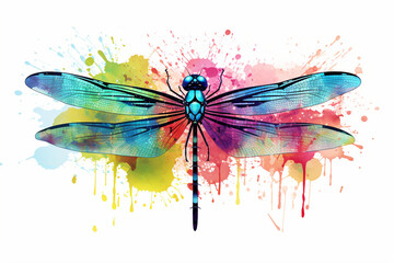 Obraz na płótnie Canvas watercolor style design, design of a dragonfly