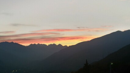 Mountain Sunset blue sky cloud