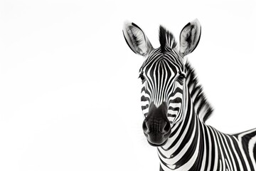 Fototapeta na wymiar Zebra isolated on white background