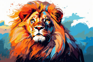 watercolor style design, design of a lion - obrazy, fototapety, plakaty