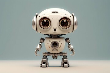 Cute Little Chibi Robot Mascot And Artificial Intelligence Assistant In Modern Futuristic Style Created By AI