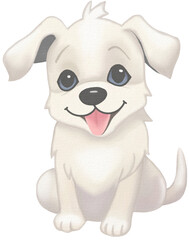 Obraz na płótnie Canvas Dog cute Watercolor PNG 