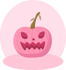 Halloween holiday. Vector cute illustrations of objects pumpkin head. EPS 10.