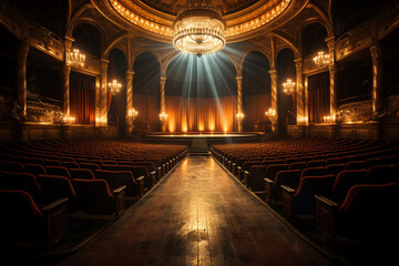 Obraz premium Luxurious and prestige auditorium with large stage