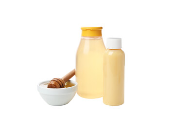PNG, Honey cosmetics, self care products, isolated on white background