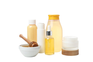 PNG, Honey cosmetics, self care products, isolated on white background