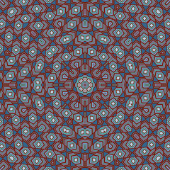 Contemporary mosaic periodic ornament graphic design. Cute batik print.