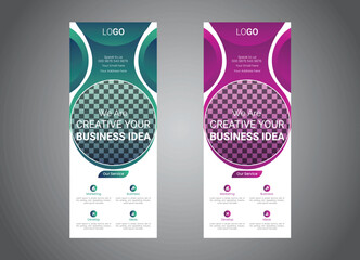 business roll up bannenr poster or flyer pamphlet brochure design layout 