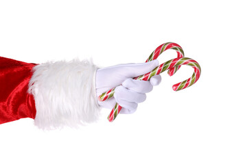 PNG, Santa's hand with candy, isolated on white background