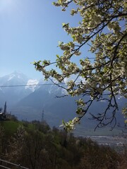 mountain nature sky blue snow cloud