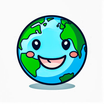 Picture of the earth with smile on its face.