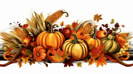 Thanksgiving background illustration, Generative ai