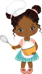 Vector Cute Little Chef Baking