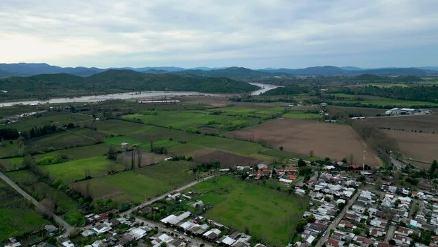 San Javier de Loncomilla Chile Maule streets flying view from drone