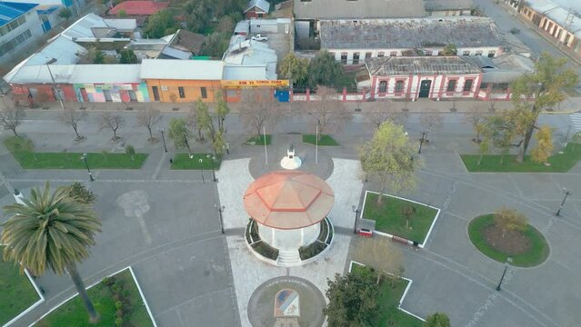 San Javier de Loncomilla Chile Maule streets flying view from drone