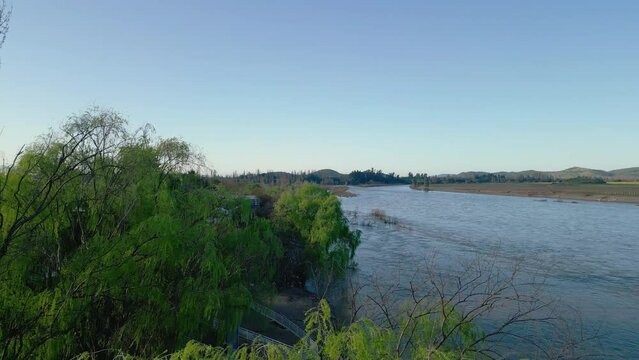 San Javier de Loncomilla Chile Maule streets flying view from drone