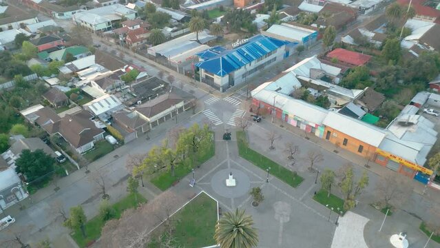 San Javier de Loncomilla Chile Maule streets flying view from drone