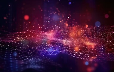 Naklejka premium Future technology, smart digital communities, beautiful features with stunning lines, generative AI