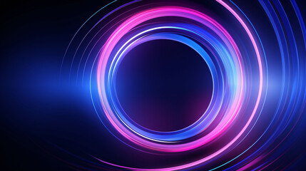 Realistic circles neon lights background