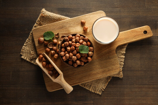 Healthy food and healthy nutrition concept, nuts - hazelnut
