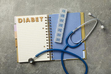 Necessary elements for diabetes, top view.