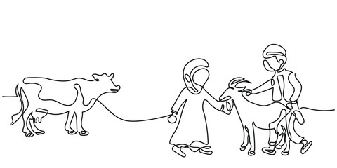 sacrificial animals for eid ul adha line art