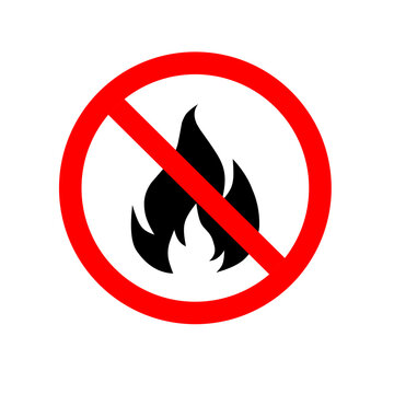fire prohibited sign on white background