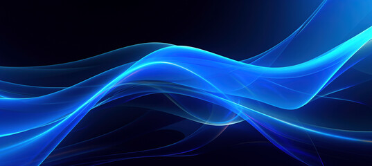 Vibrant blue abstract pattern with curved neon lines, evoking urban nightlife ambiance.