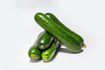 cucumber path on a white background isolated with copy space