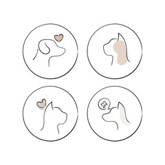 set of icons of veterinary business