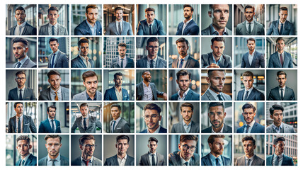 Mega collection of 45 social media post background businessman. Used for financial advertising or marketing - obrazy, fototapety, plakaty