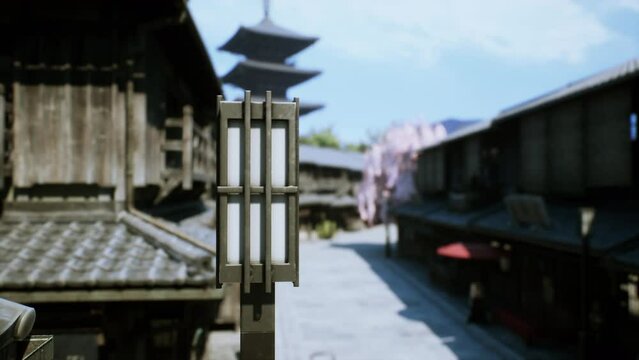 Japan cityscape in tample historic district