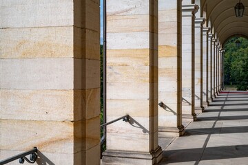 granite columns of a house gallery