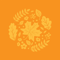 vector illustration of autumn leaves for cards, backgrounds